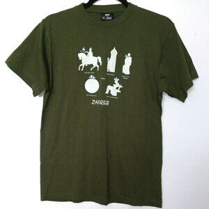 Zagreb Croatia T shirt Mens Souvenir Olive green